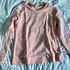 ADIDAS Woman’s Peach Pullover Sweatshirt 3 Stripe Climate Crew Womens Size Small